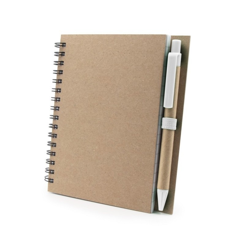 Notizbuch A6 mit Kugelschreiber | Sidney - Weiß