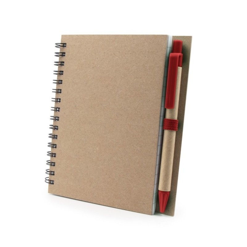 Notizbuch A6 mit Kugelschreiber | Sidney - Rot