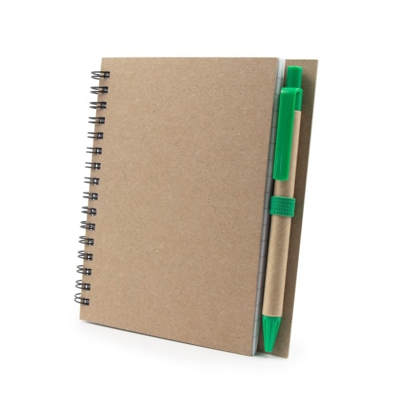 Notizbuch A6 mit Kugelschreiber | Sidney - Grün