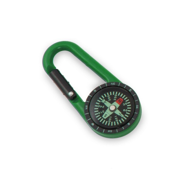 Kompass mit Karabinerhaken - Grün