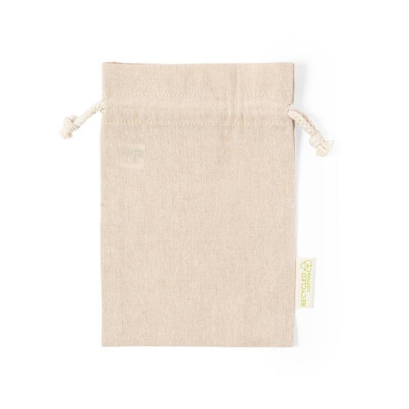 Recycelter Baumwollbeutel mit Kordelzug, klein - Braun