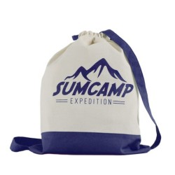 Beutel aus Baumwolle mit Kordel - Dunkelblau