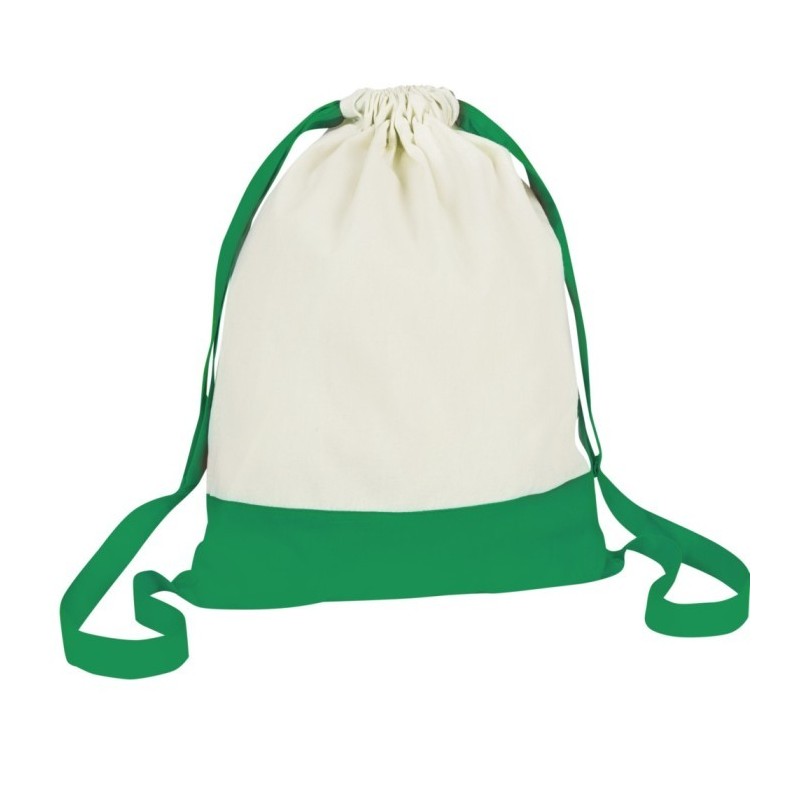 Beutel aus Baumwolle mit Kordel - Grün