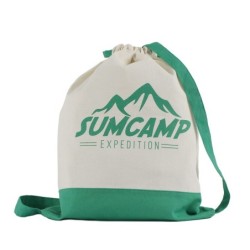 Beutel aus Baumwolle mit Kordel - Grün