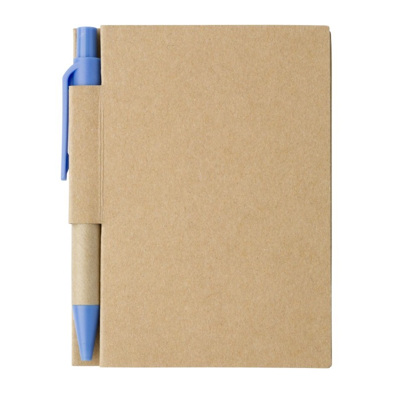 Notizbuch ca. A7 mit Kugelschreiber - Himmelblau