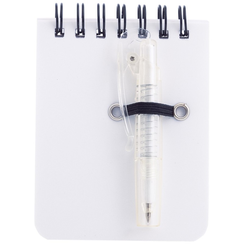 Notizbuch ca. A7 mit Kugelschreiber - Weiß