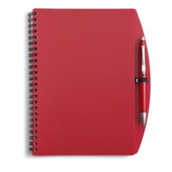Notizbuch ca. A5 mit Kugelschreiber - Rot