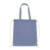 Recycelte Baumwolltasche 2 in 1, Beutel mit Kordelzug und Einkaufstasche | Jamarion - Blau