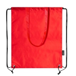 RPET-Kordelzugbeutel, Einkaufstasche - Rot