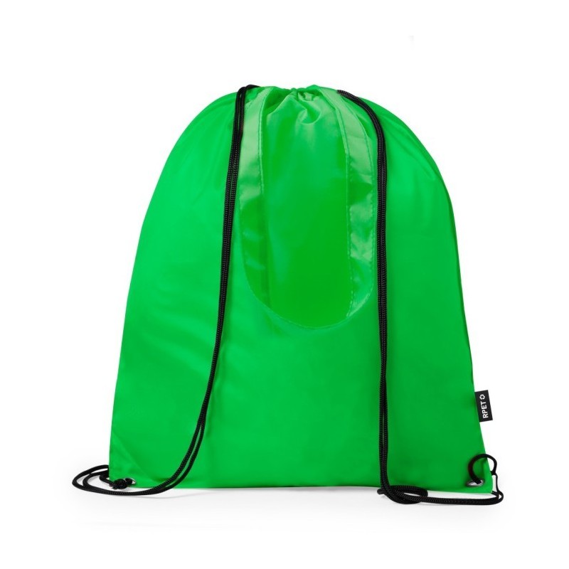 RPET-Kordelzugbeutel, Einkaufstasche - Grün