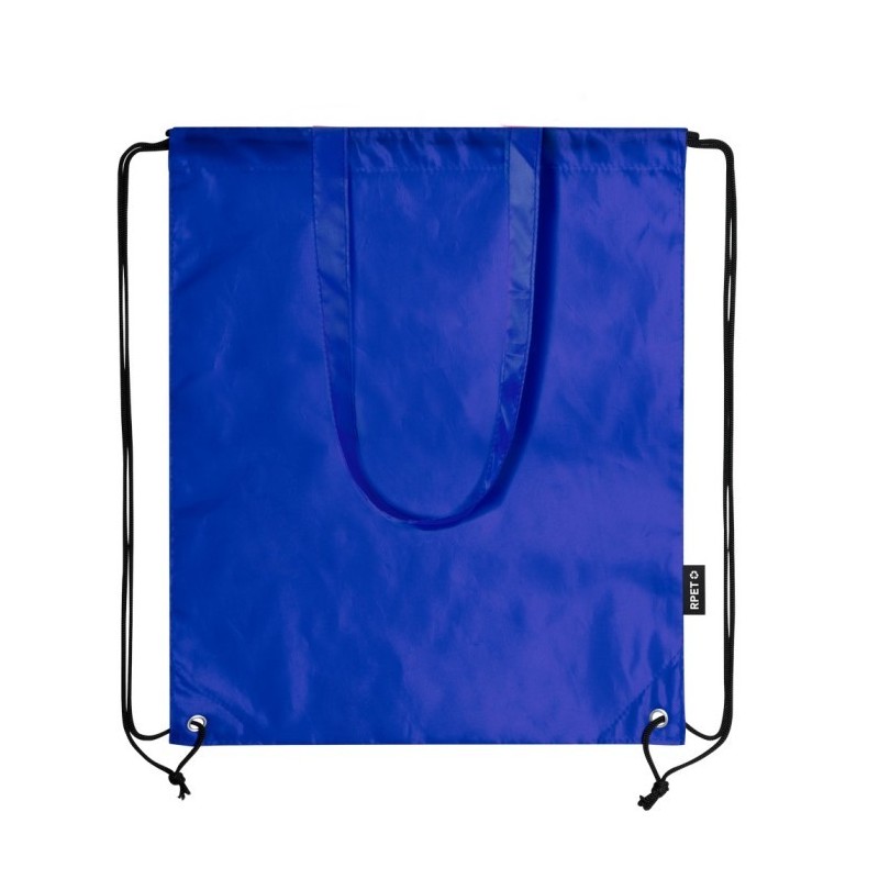 RPET-Kordelzugbeutel, Einkaufstasche - Blau