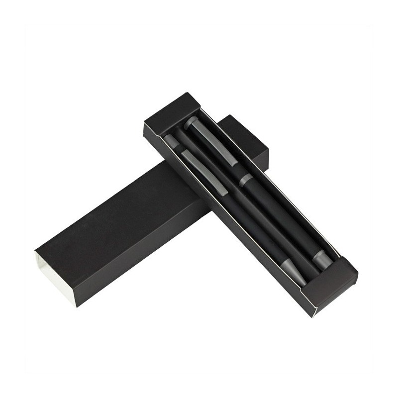 Schreibset, Kugelschreiber und Rollerball - Schwarz