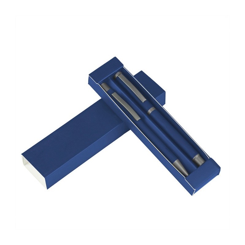 Schreibset, Kugelschreiber und Rollerball - Dunkelblau