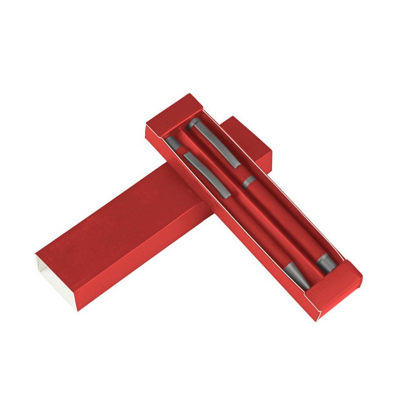 Schreibset, Kugelschreiber und Rollerball - Rot