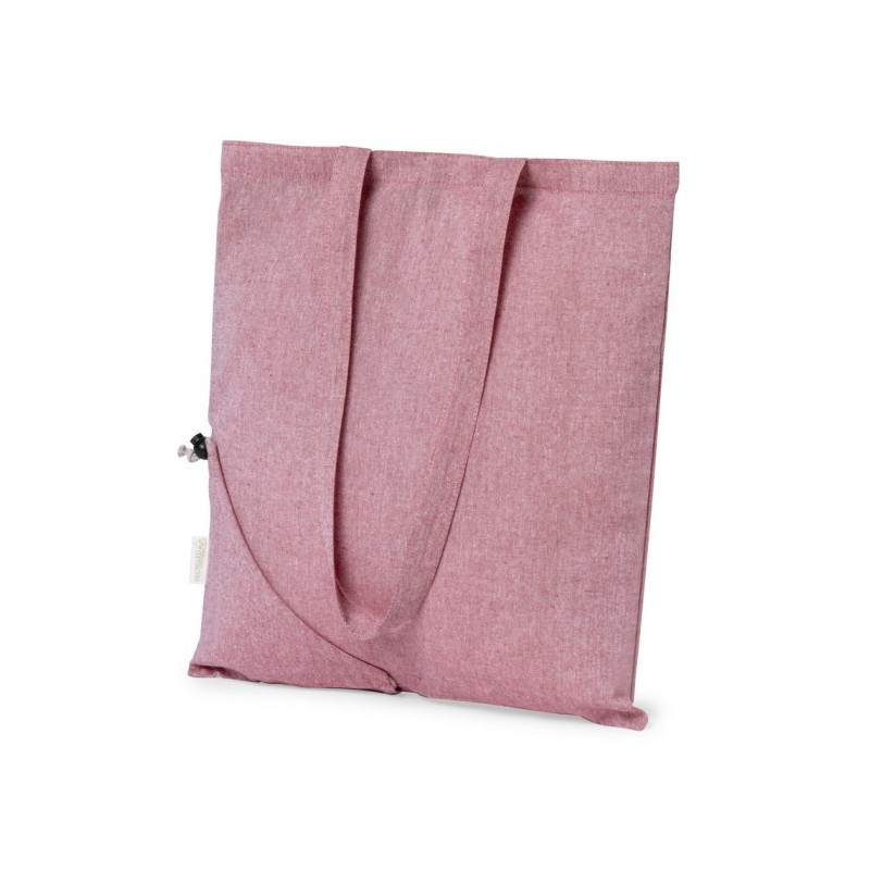 Einkaufstasche aus recycelter Baumwolle, faltbar - Rot