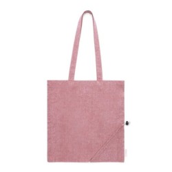 Einkaufstasche aus recycelter Baumwolle, faltbar - Rot