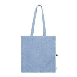 Einkaufstasche aus recycelter Baumwolle, faltbar - Blau