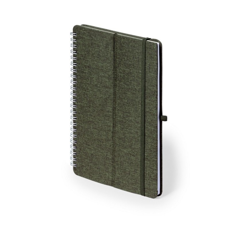 RPET-Notizbuch ca. A5, Telefonständer, Tabletständer - Grün