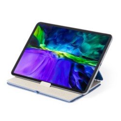 RPET-Notizbuch ca. A5, Telefonständer, Tabletständer - Blau