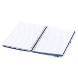 RPET-Notizbuch ca. A5, Telefonständer, Tabletständer - Blau