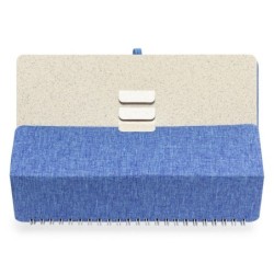 RPET-Notizbuch ca. A5, Telefonständer, Tabletständer - Blau