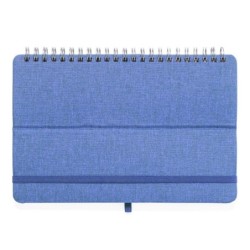 RPET-Notizbuch ca. A5, Telefonständer, Tabletständer - Blau