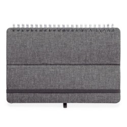 RPET-Notizbuch ca. A5, Telefonständer, Tabletständer - Grau