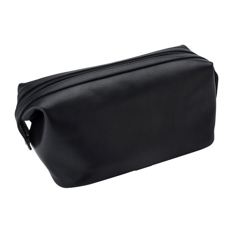 Kosmetiktasche aus Leder - Schwarz