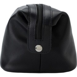 Kosmetiktasche aus Leder - Schwarz