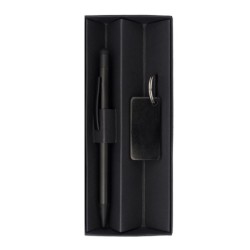 Geschenkset mit Stift und Schlüsselanhänger - Schwarz