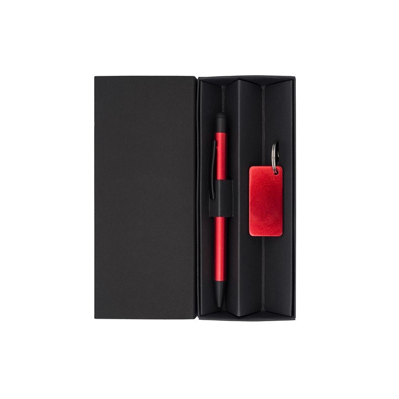 Geschenkset mit Stift und Schlüsselanhänger - Rot