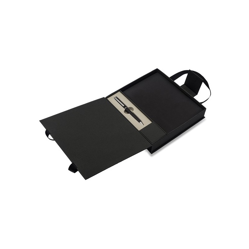 Lovini Geschenkset Notizbuch mit Stift - Schwarz