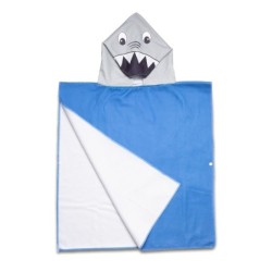 Sharky Poncho-Handtuch mit Kapuze - Blau