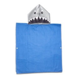 Sharky Poncho-Handtuch mit Kapuze - Blau