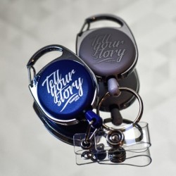 Skipass mit Karabiner - Blau