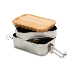 Alcora Doppel-Lunchbox - Silber