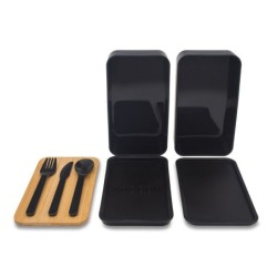 Victor Doppel-Lunchbox - Schwarz