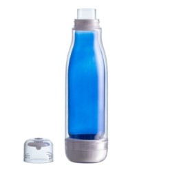 Smart Glasflasche mit Tritan-Außenwand 520ml - Blau