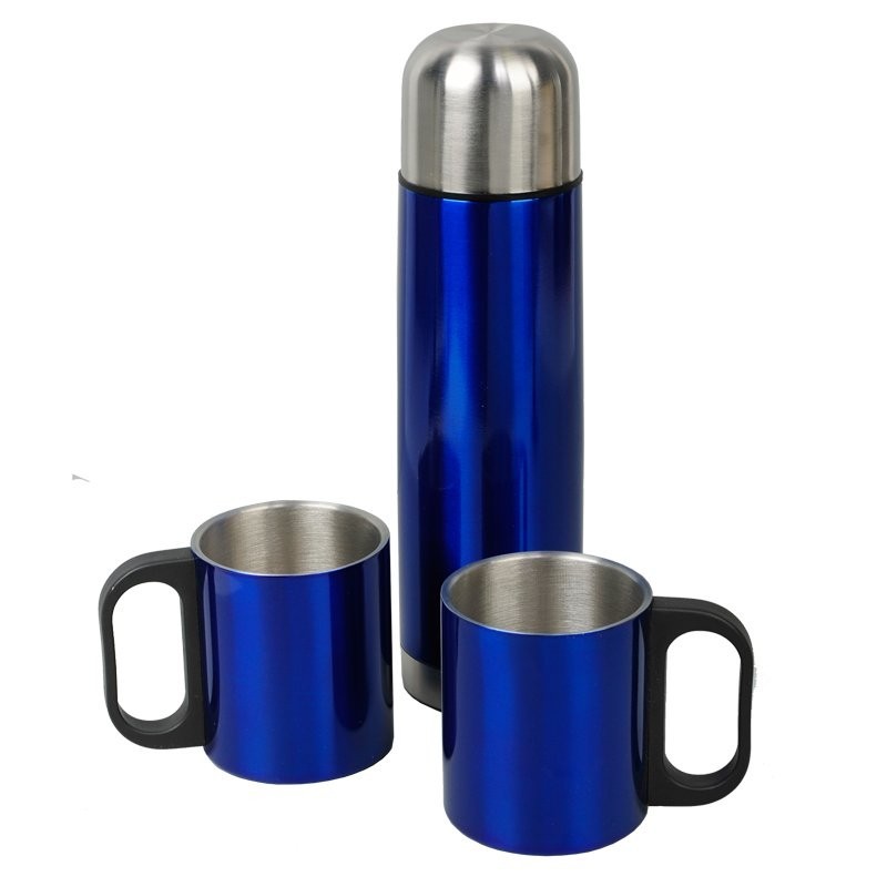 Picknicktasche, IsoIsothermflasche & Becher-Set 480ml - Blau
