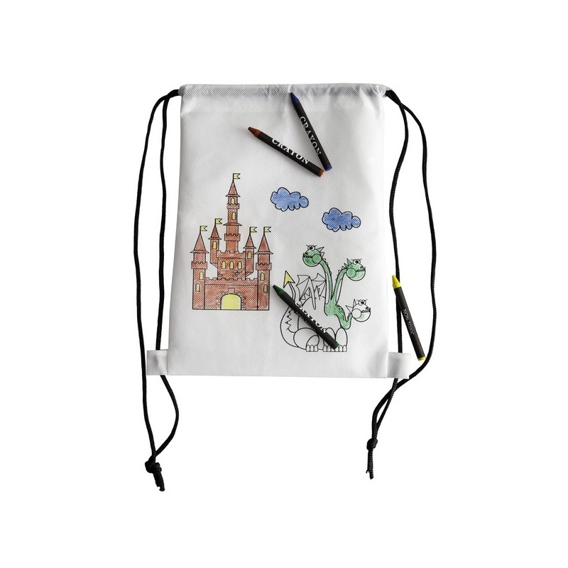 White Line Rucksack mit Buntstiften - Weiß