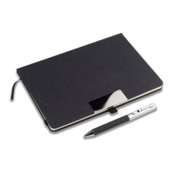 Plata RPET Notizbuch & Stift Geschenkset - Schwarz