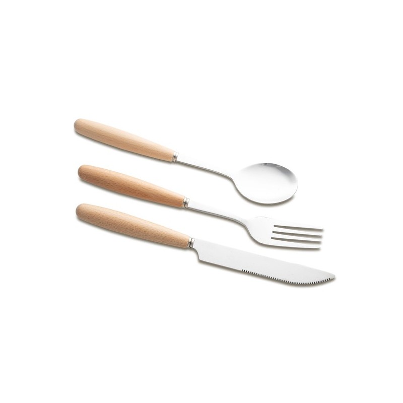 Nantes Besteckset im Baumwollbeutel - Beige