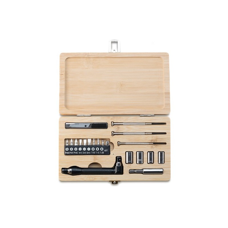 Pattaya Werkzeugset in Bambusbox - Braun