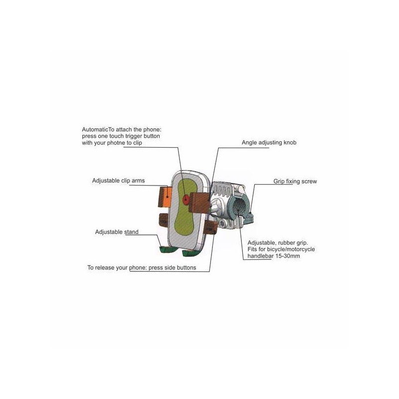 Cellsteady Fahrrad Handyhalterung - Schwarz