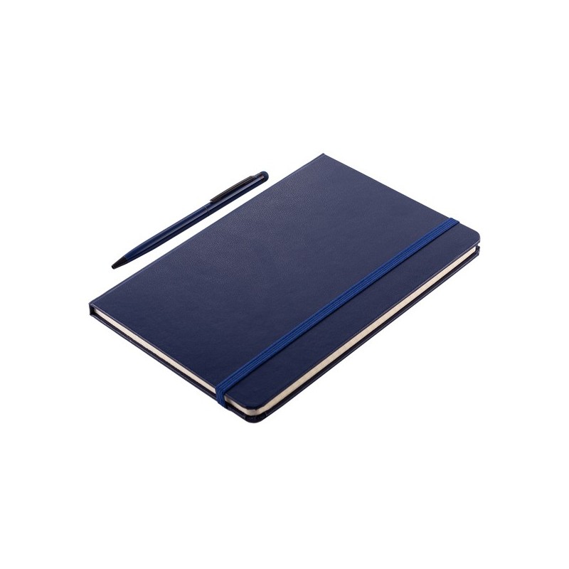 Abrantes Notizblock- und Stiftset - Dunkelblau