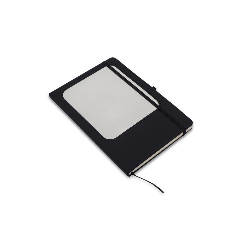 Blanko-Notizbuch mit weißer, abwischbarer Tafel - Schwarz