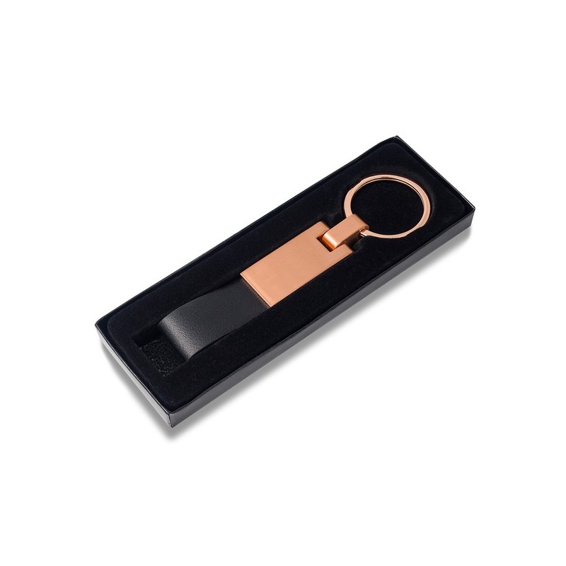 Rosa Metall-Schlüsselanhänger - Schwarz