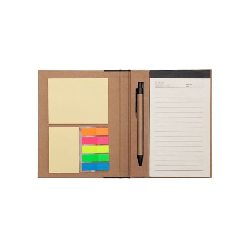 Kraftpapier-Notizblock mit Memo-Set - Schwarz