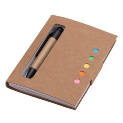 Mini-Notizblock mit Kugelschreiber - Beige