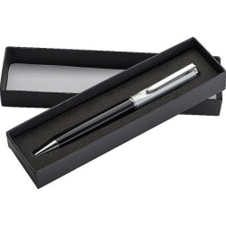 Kugelschreiber aus Metall mit silbernem Oberteil - Schwarz